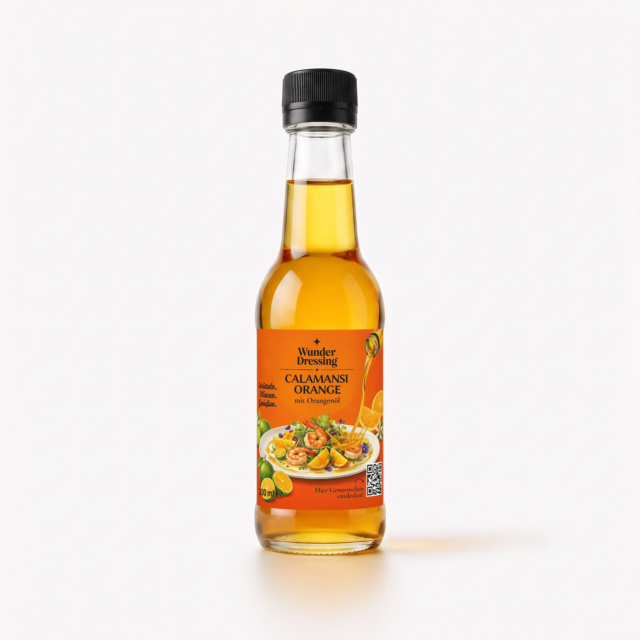 Wunder Dressing Calamansi Orange — Gourmet-Salatdressing in der 200-ml-Glasflasche
