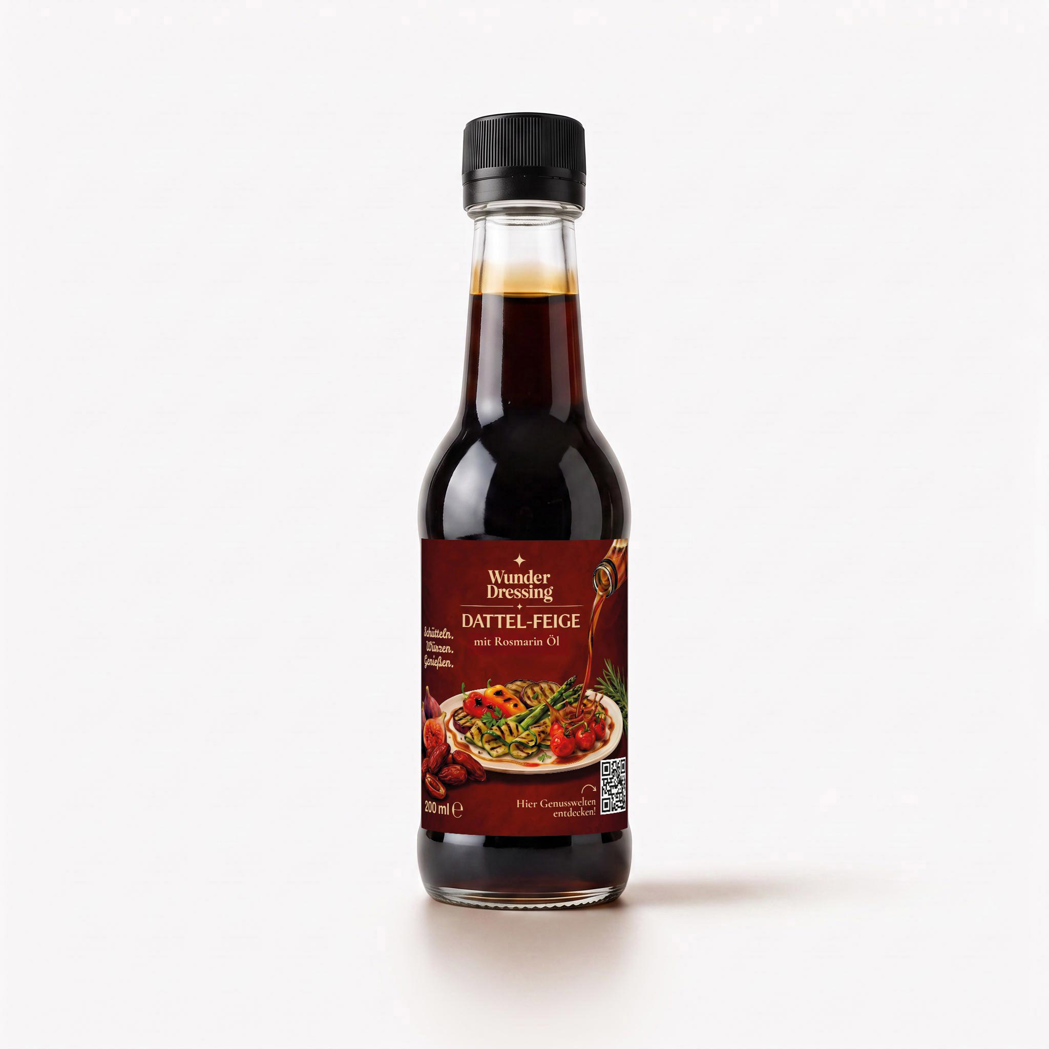 Wunder Dressing Dattel-Feige — Gourmet-Salatdressing in der 200-ml-Glasflasche